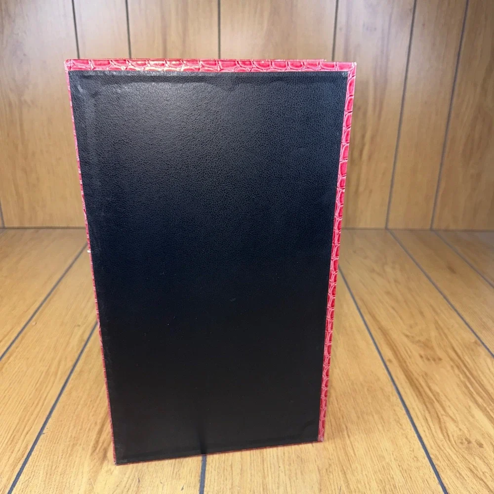 Prestige Red Faux Croc Jewelry Box Organizer with Plastic Lid and 4 Compartments